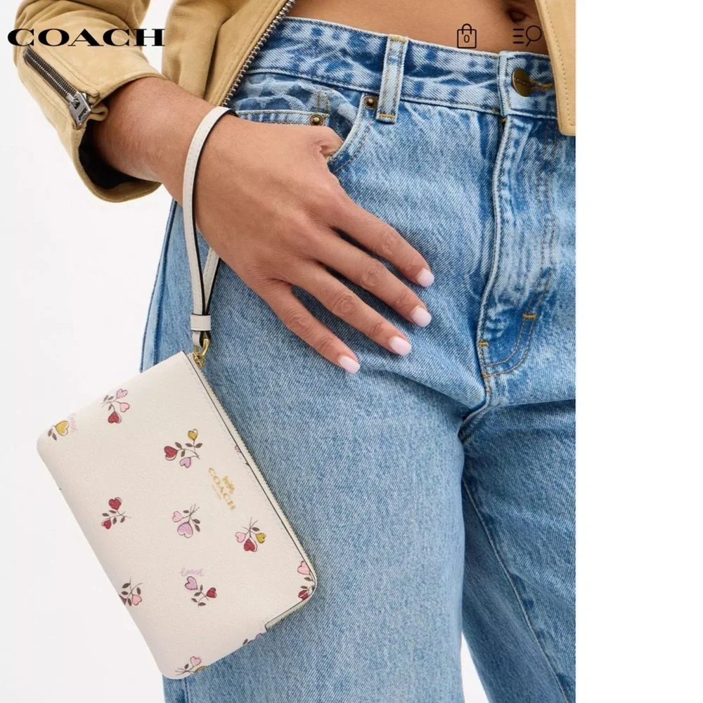 Coach Black and Tan Wallet with Zip Closure - Picture 2 of 8